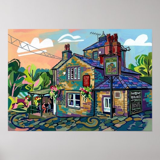 Puzzle Hall Inn, Sowerby Bridge Kunstprint Poster (Voorkant)