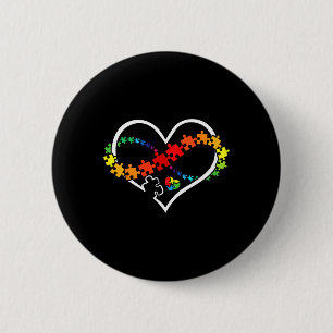 Puzzle Hart Autisme Bewustzijn Ondersteuning Leraa Ronde Button 5,7 Cm