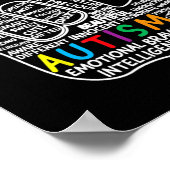 Puzzle Heart ASL Love Sign Language hand Autisme A Poster (Hoek)