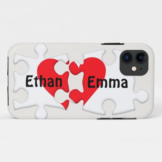 Puzzle Heart Case-Mate iPhone Case (Achterkant (horizontaal))