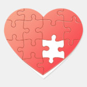Puzzle Heart Hart Sticker (Voorkant)