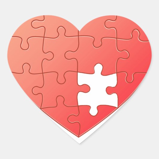 Puzzle Heart Hart Sticker (Voorkant)