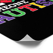 Puzzle Heart I Love Iemand with Autism Awareness Poster (Hoek)