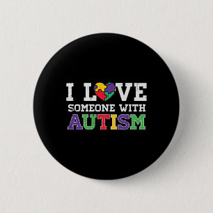 Puzzle Heart I Love Iemand with Autism Awareness Ronde Button 5,7 Cm