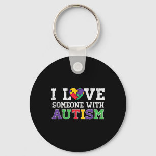 Puzzle Heart I Love Iemand with Autism Awareness Sleutelhanger