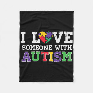 Puzzle Heart I Love Someone With Autism Awareness  Fleece Deken