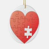 Puzzle Heart Keramisch Ornament (Rechts)