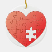 Puzzle Heart Keramisch Ornament (Voorkant)