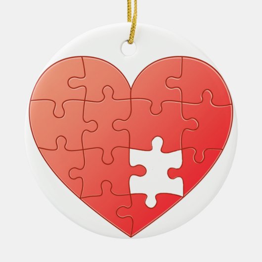 Puzzle Heart Keramisch Ornament (Voorkant)