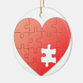 Puzzle Heart Keramisch Ornament (Links)