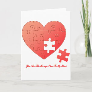 Puzzle Heart met artikel en citaat Kaart