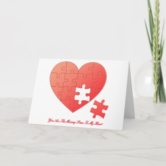 Puzzle Heart met artikel en citaat Kaart (Voorkant)