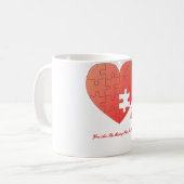 Puzzle Heart met artikel en citaat Koffiemok (Voorkant links)