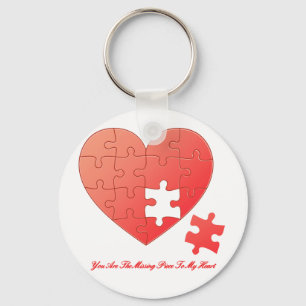 Puzzle Heart met artikel en citaat Sleutelhanger