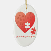 Puzzle Heart met ontbrekend stuk Keramisch Ornament (Rechts)