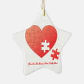 Puzzle Heart met ontbrekend stuk Keramisch Ornament (Rechts)