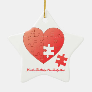 Puzzle Heart met ontbrekend stuk Keramisch Ornament