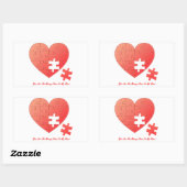Puzzle Heart met ontbrekend stuk Rechthoekige Sticker (Vel)