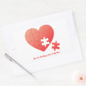 Puzzle Heart met ontbrekend stuk Rechthoekige Sticker (Envelop)
