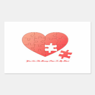 Puzzle Heart met ontbrekend stuk Rechthoekige Sticker