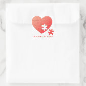 Puzzle Heart met ontbrekend stuk Vierkante Sticker (Tas)