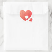Puzzle Heart met stuk Vierkante Sticker (Tas)