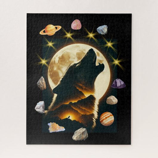 PUZZLE: Huilende Wolf Bergmaan  Legpuzzel (Verticaal)