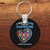 Puzzle I Draag Blue Daughter Autism Awareness Fami Sleutelhanger (Voorkant)