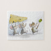 Puzzle in the Cheese (met olijven) Legpuzzel (Horizontaal)