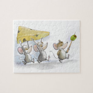 Puzzle in the Cheese (met olijven) Legpuzzel