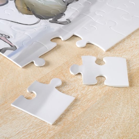 Puzzle in the Cheese (met olijven) Legpuzzel (Zijkant)