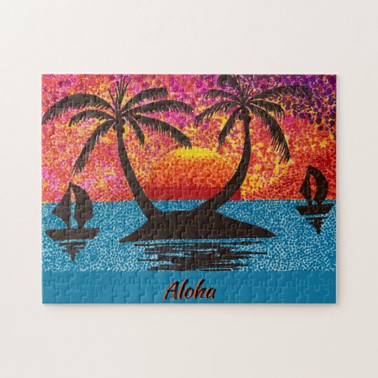 Puzzle - Island Sunset Legpuzzel (Horizontaal)