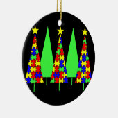 Puzzle kerstbomen - Autisme-bewustwording Keramisch Ornament (Rechts)