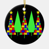 Puzzle kerstbomen - Autisme-bewustwording Keramisch Ornament (Voorkant)