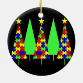 Puzzle kerstbomen - Autisme-bewustwording Keramisch Ornament (Achterkant)