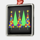 Puzzle kerstbomen - Autisme-bewustwording Metalen Ornament (Links)
