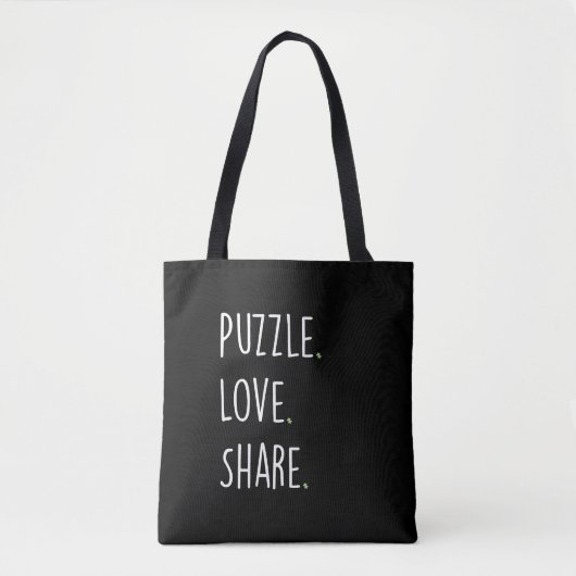 Puzzle. Love. Share. Tote Bag (Voorkant)