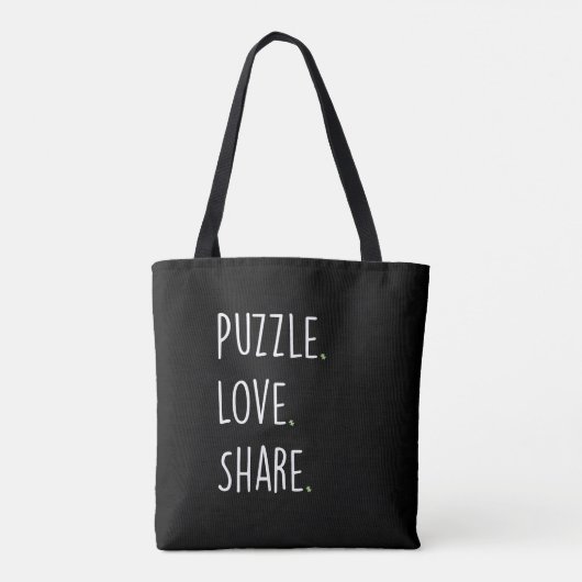 Puzzle. Love. Share. Tote Bag (Achterkant)