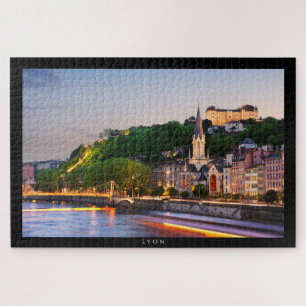 Puzzle LYON - Coucher de soleil sur les quais de S Legpuzzel