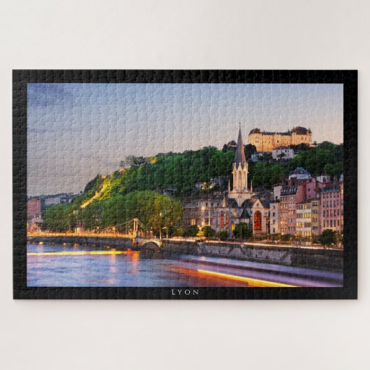 Puzzle LYON - Coucher de soleil sur les quais de S Legpuzzel (Horizontaal)