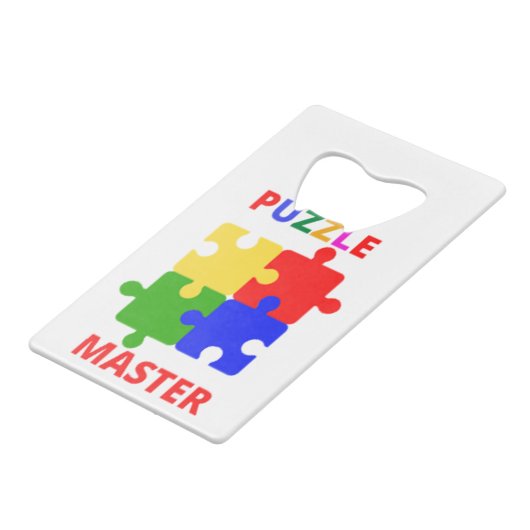 Puzzle Master Creditkaart Flessenopener (Achterkant Gekanteld)