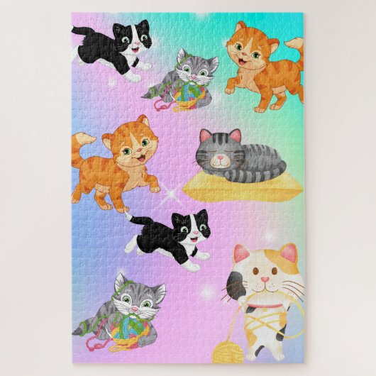 Puzzle met 3 kittens 1014 stuks legpuzzel (Verticaal)
