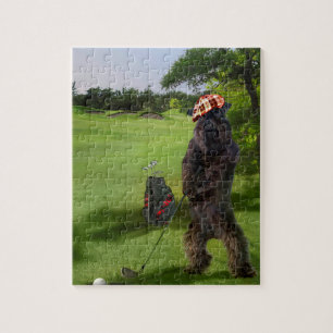 Puzzle met een grappige golf-angstaanjagende scèn legpuzzel