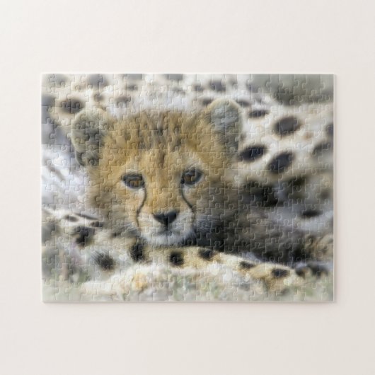 Puzzle met Gift Box/Cheetah Cub Legpuzzel (Horizontaal)