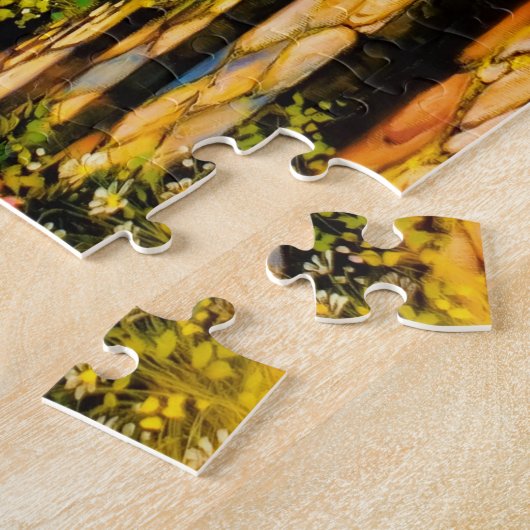 Puzzle met Gift Box - Landschapsschilderij Legpuzzel (Zijkant)