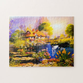 Puzzle met Gift Box - Landschapsschilderij Legpuzzel