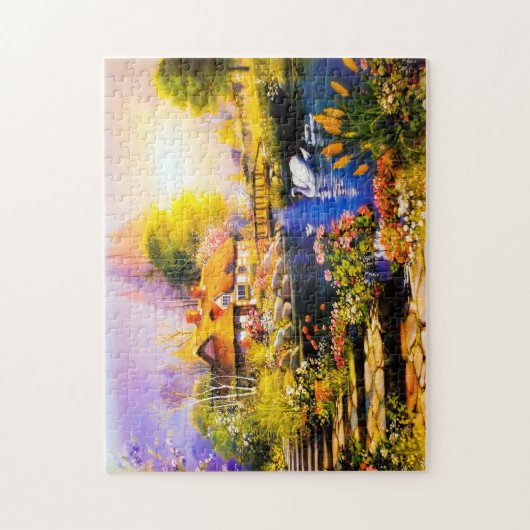 Puzzle met Gift Box - Landschapsschilderij Legpuzzel (Verticaal)