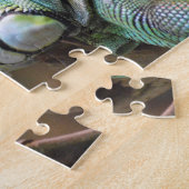 Puzzle met hoofd van de kleurrijke Iguana hagedis Legpuzzel (Zijkant)