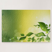 Puzzle met verse groene bladeren legpuzzel (Horizontaal)