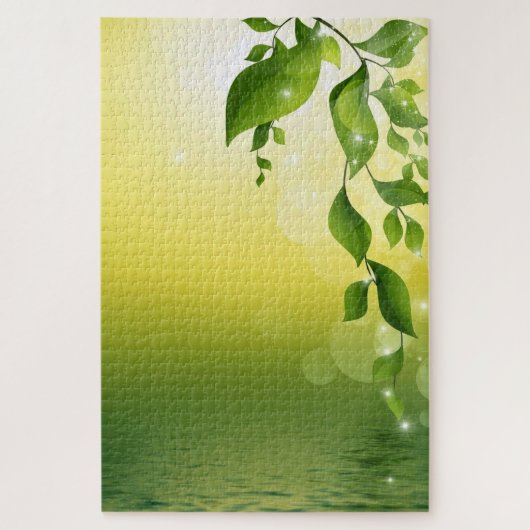 Puzzle met verse groene bladeren legpuzzel (Verticaal)